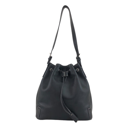 BURBERRY Nova Check Drawstring Shoulder bag Black Vintage 4iaxcb