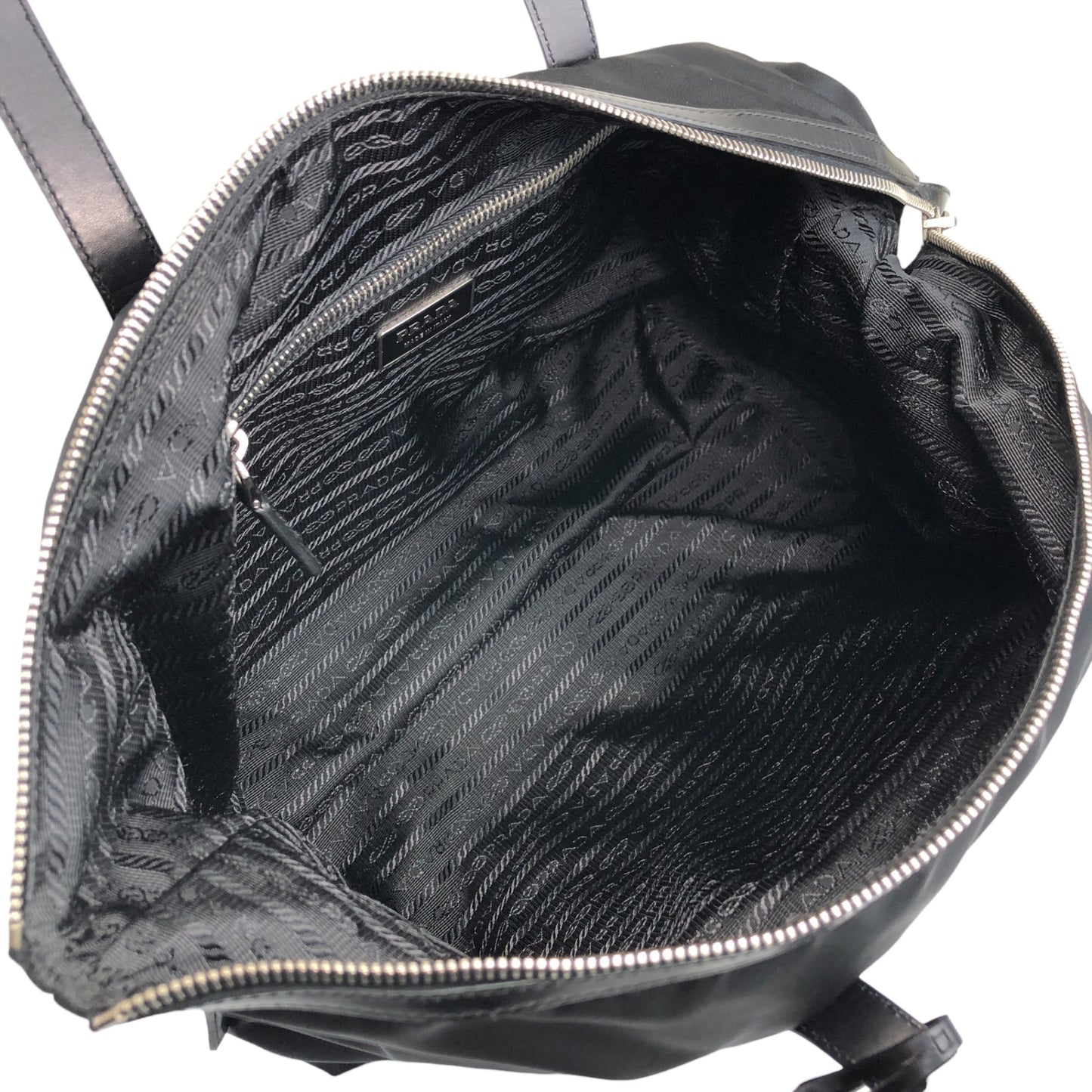 PRADA Tessuto Triangle Logo Handbag Black Vintage vgh2dk