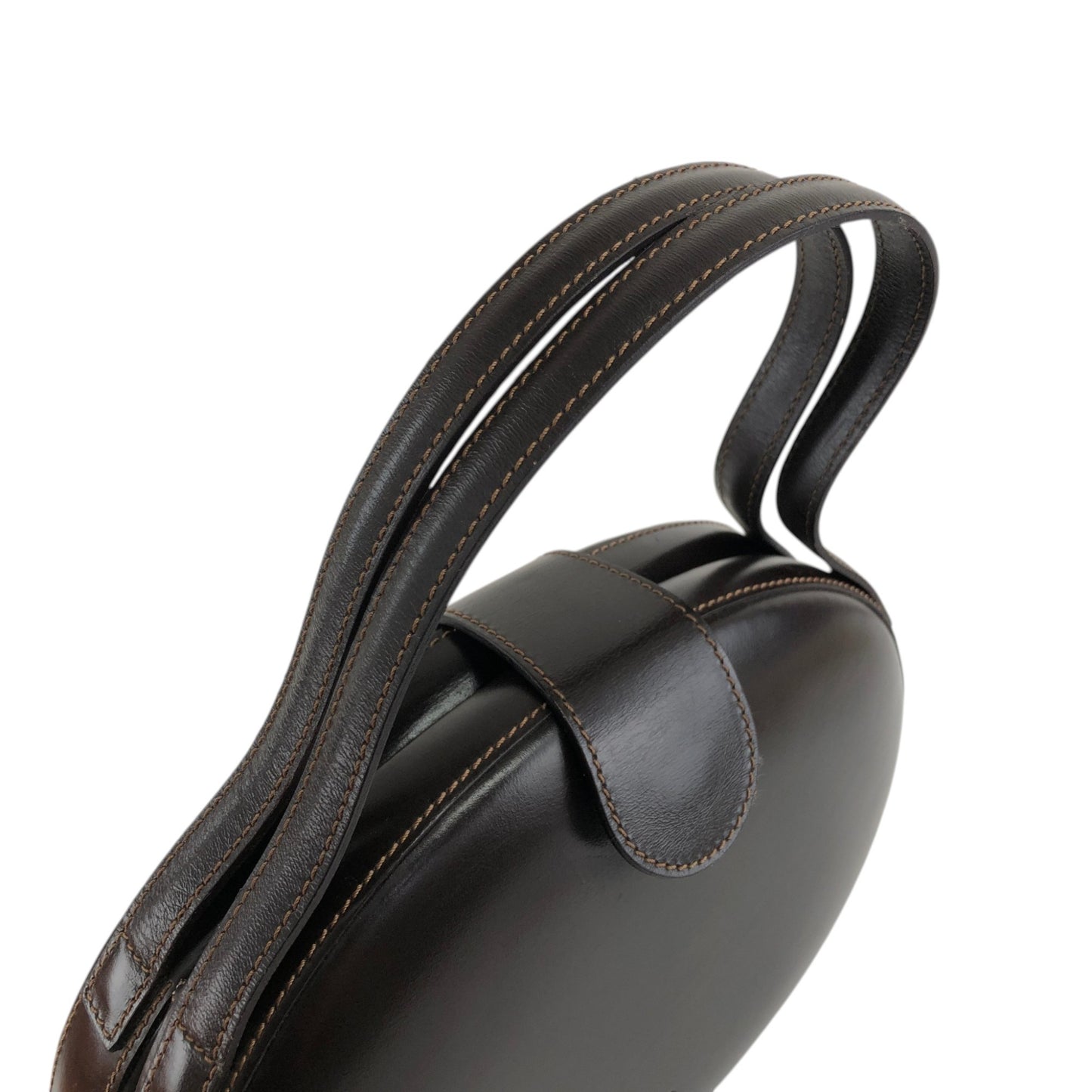 LOEWE Anagram Round Handbag Brown Vintage fxynr8