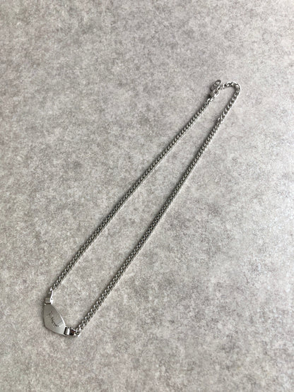 Christian Dior Logo Motif Necklace Silver Vintage wjd284