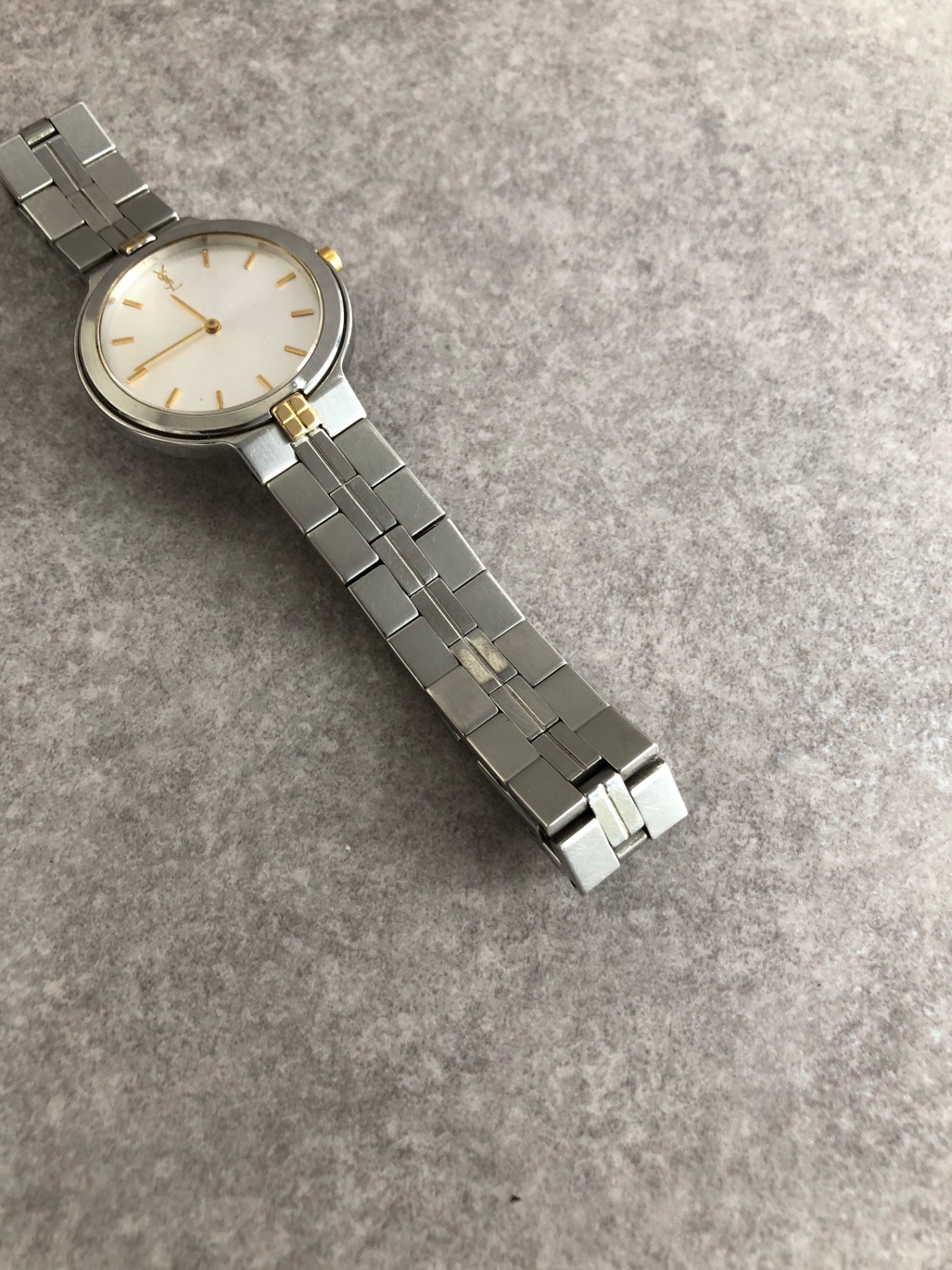 Yves Saint Laurent YSL Logo Watch Silver Vintage 6pjpwm