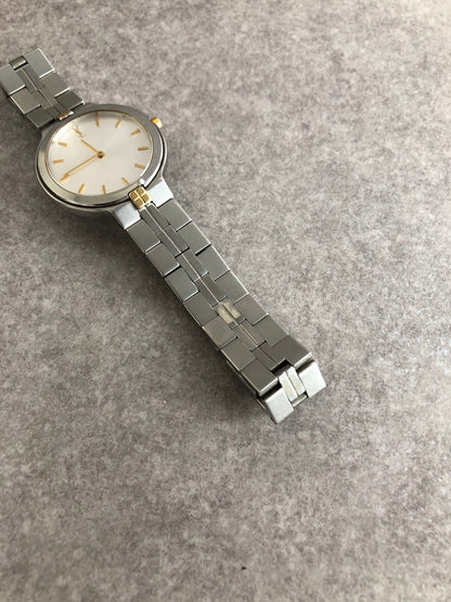 Yves Saint Laurent YSL Logo Watch Silver Vintage 6pjpwm