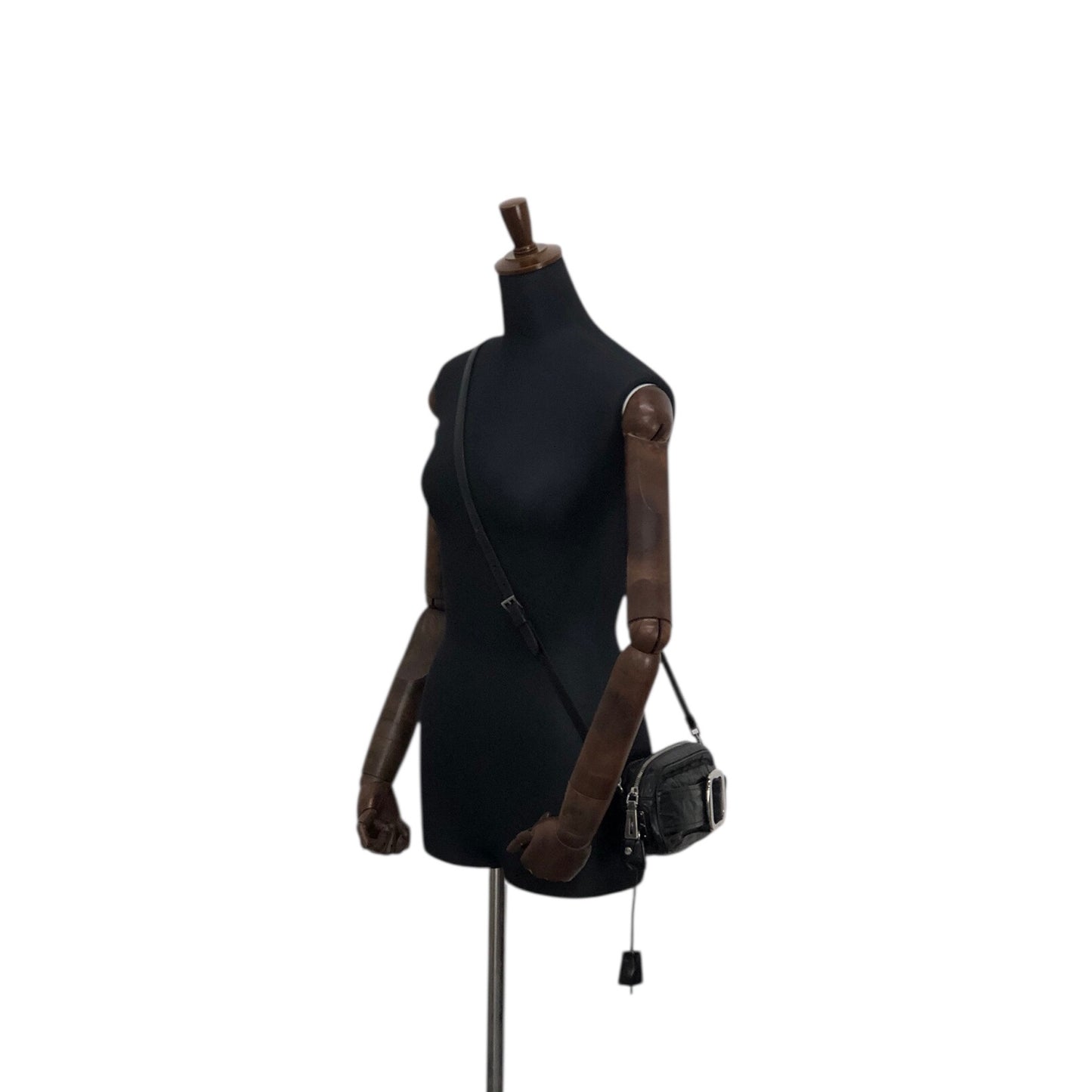 PRADA Buckle Shoulder bag Black Vintage cdnxfz