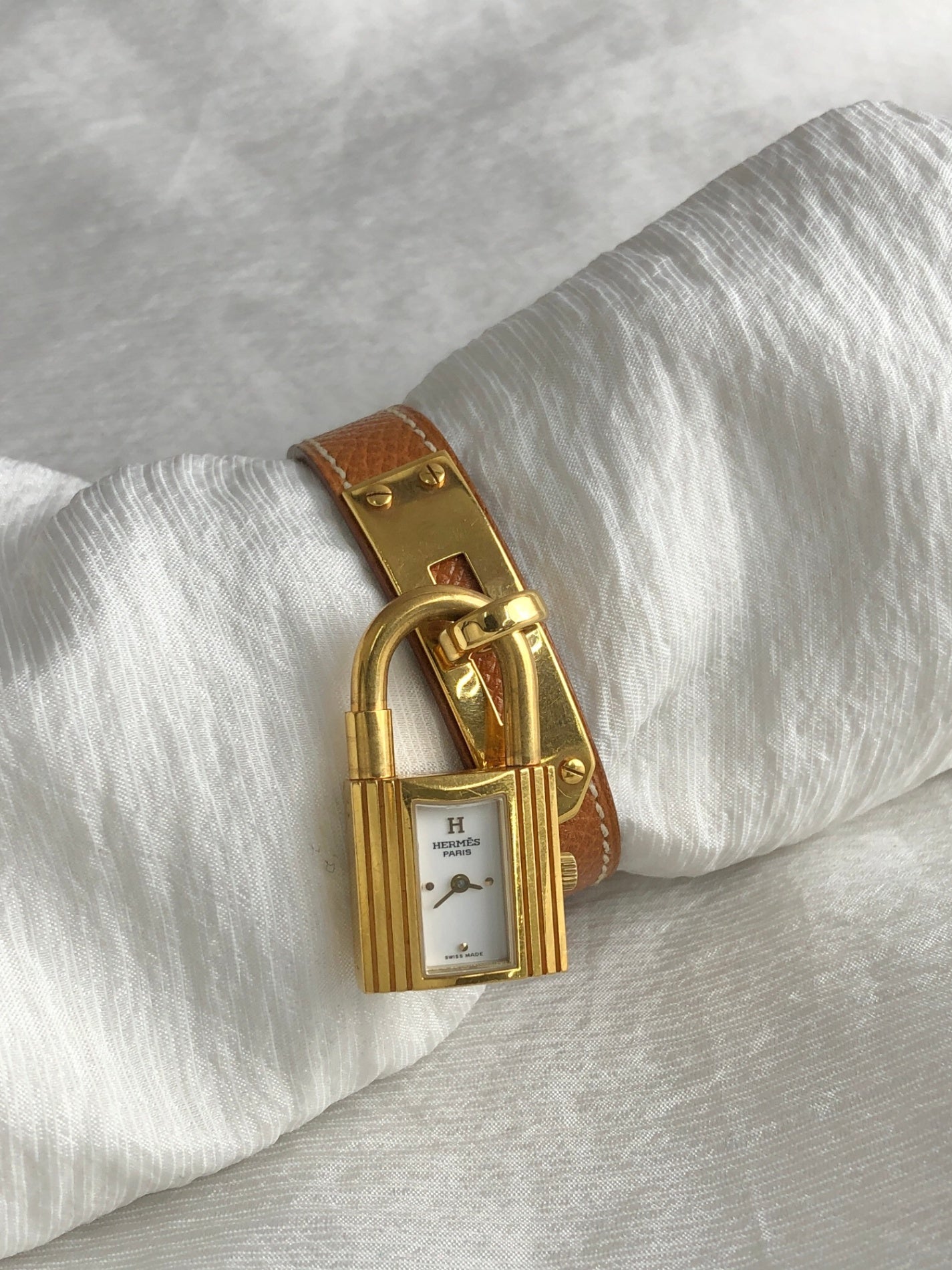 HERMES Watch Brown Vintage m64n6e