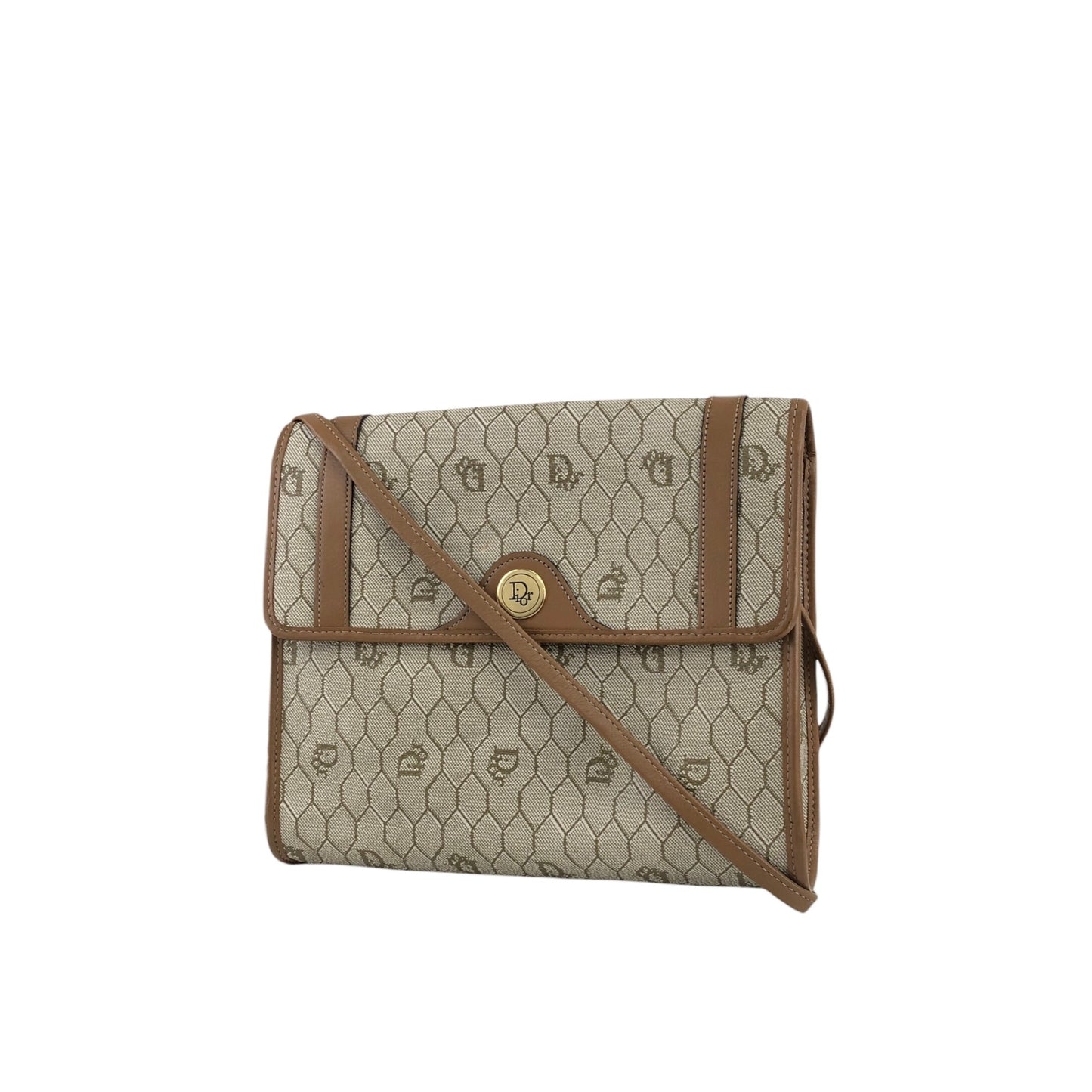 Christian Dior Honeycomb Pattern Shoulder bag Beige Vintage ygh7tx
