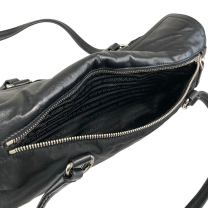 PRADA Push lock Handbag Black Vintage pesttr