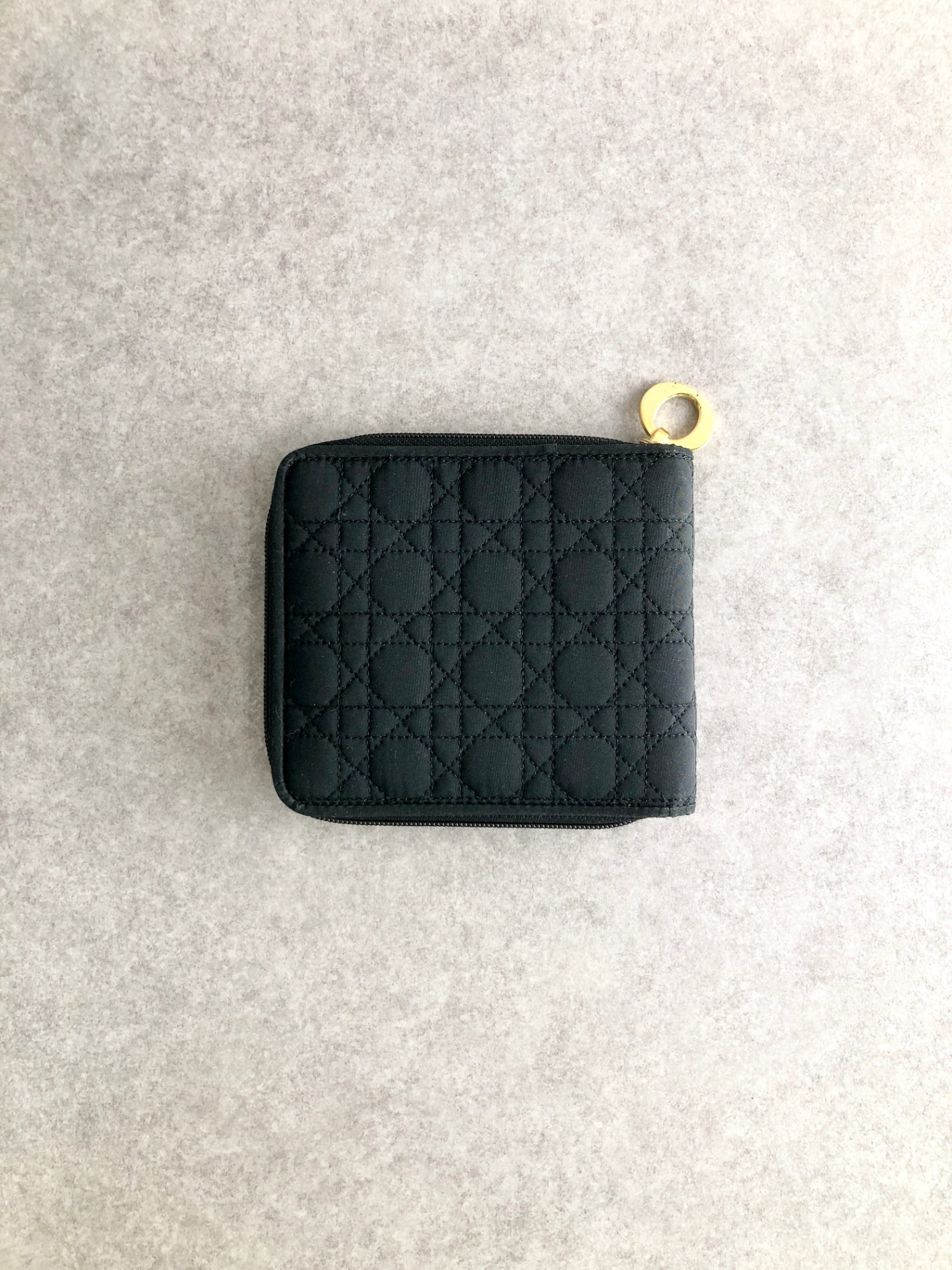 Christian Dior Cannage Folded Wallet Black Vintage ngbmez