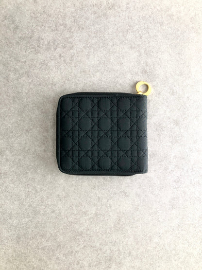 Christian Dior Cannage Folded Wallet Black Vintage ngbmez