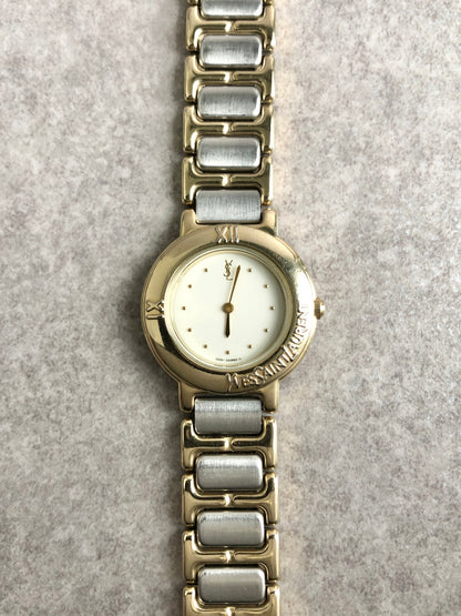 Yves Saint Laurent Quartz Watch Silver×Gold 2200-229789Y Vintage 6vjehs