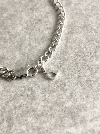 Christian Dior Logo Motif Necklace Silver Vintage 35bccv