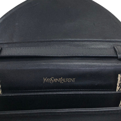 Yves Saint Laurent YSL Logo Shoulder bag Black Vintage 4x4vtu