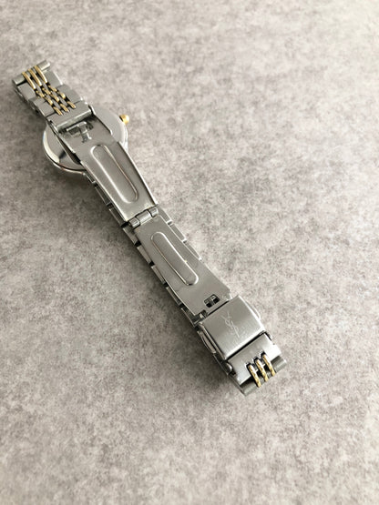 Yves Saint Laurent YSL Logo Watch Silver×Gold Vintage dxnipd