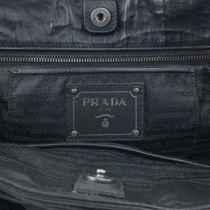 PRADA Logo Two-way Handbag Shoulder bag Black Vintage ctcsm5