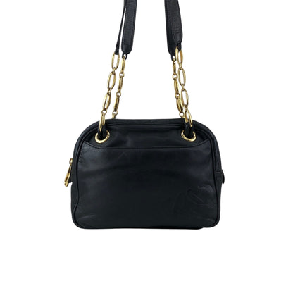 LOEWE Anagram Chain Handbag Shoulder bag Black Vintage nkgx4b