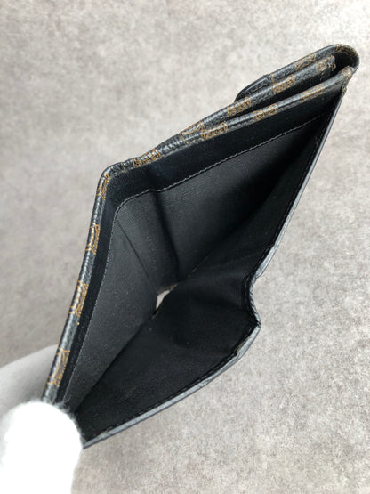 CELINE Macadam Logo Folded Wallet Black Vintage a4wnam