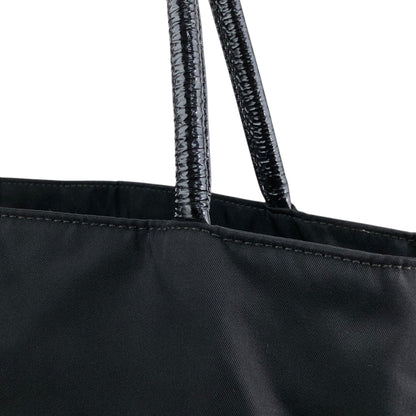 PRADA Tessuto Triangle Logo Handbag Totebag Black Vintage bikz2y