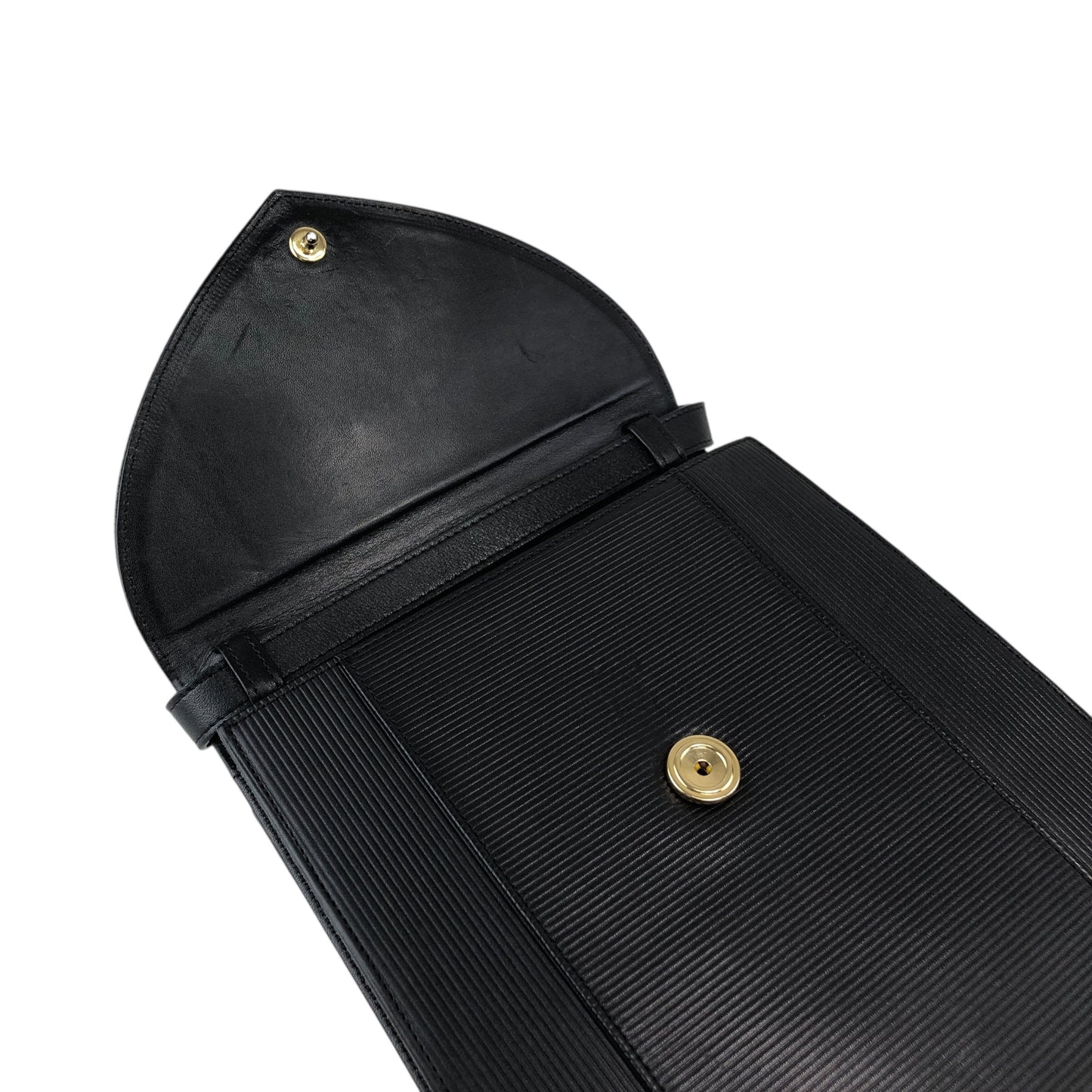 Yves Saint Laurent YSL Logo Shoulder bag Black Vintage 4x4vtu