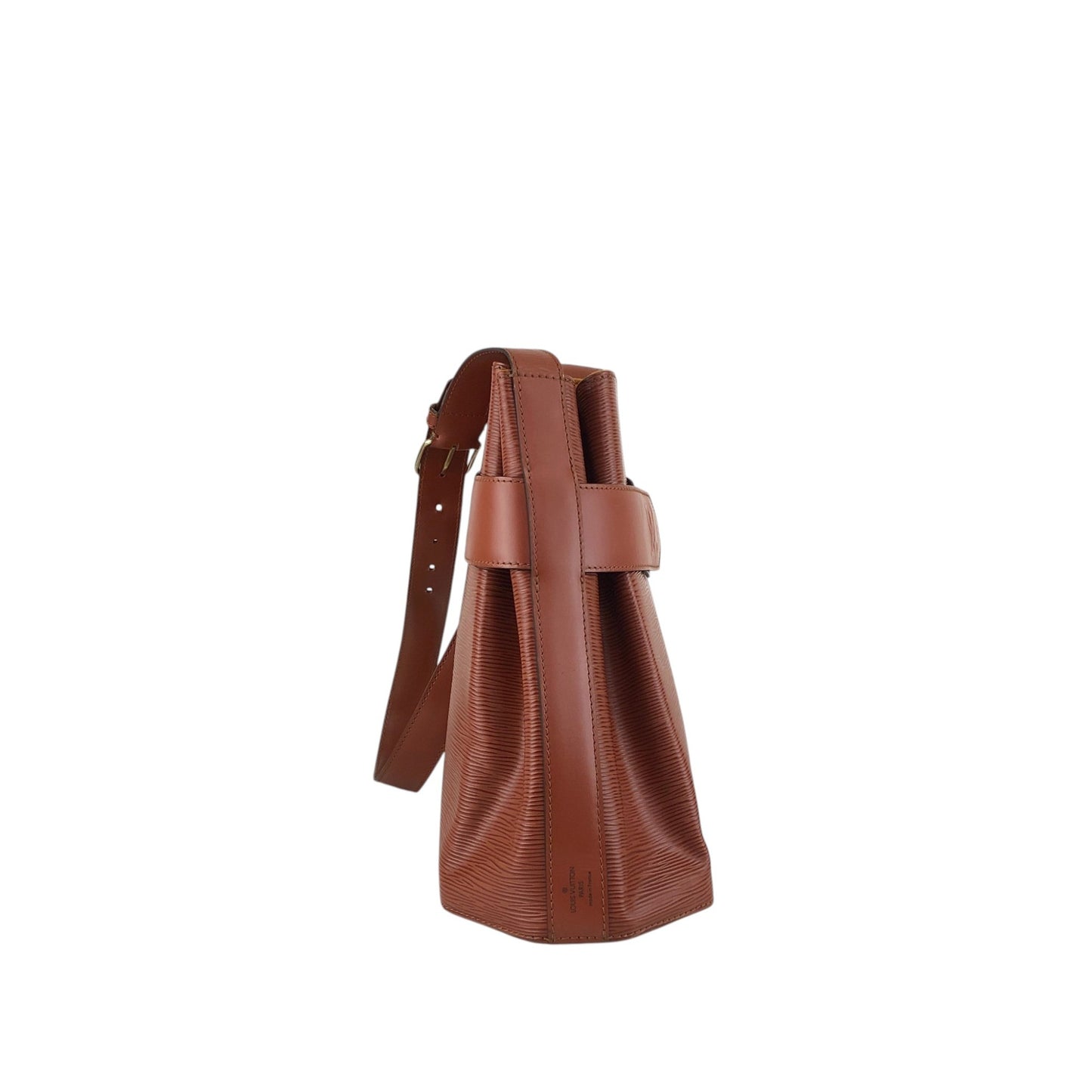 LOUIS VUITTON Epi Drawstring Shoulder bag Brown Vintage t3tdjx