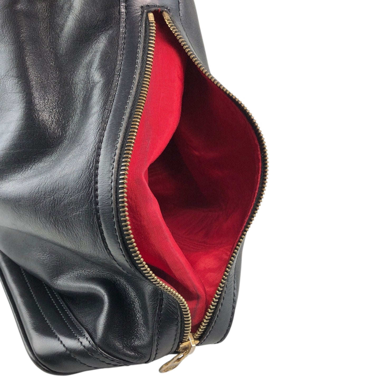 CELINE GancinivDrawstring Shoulder bag Black Vintage z78ygt