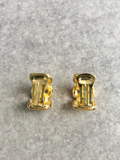 Christian Dior Earrings Gold Vintage  v3vy77