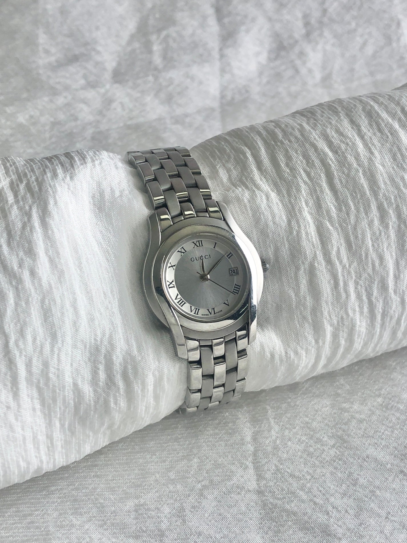 GUCCI Quartz Watch Silver 5500L Vintage ug2nyp