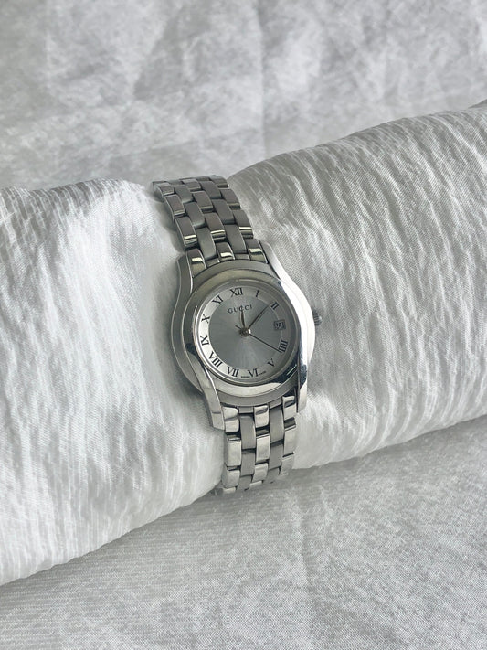 GUCCI Quartz Watch Silver 5500L Vintage ug2nyp