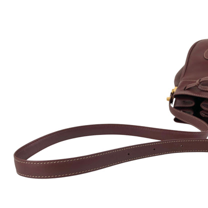 Cartier Logo Embossed Drawstring Shoulder bag Bordeaux Vintage 4by856