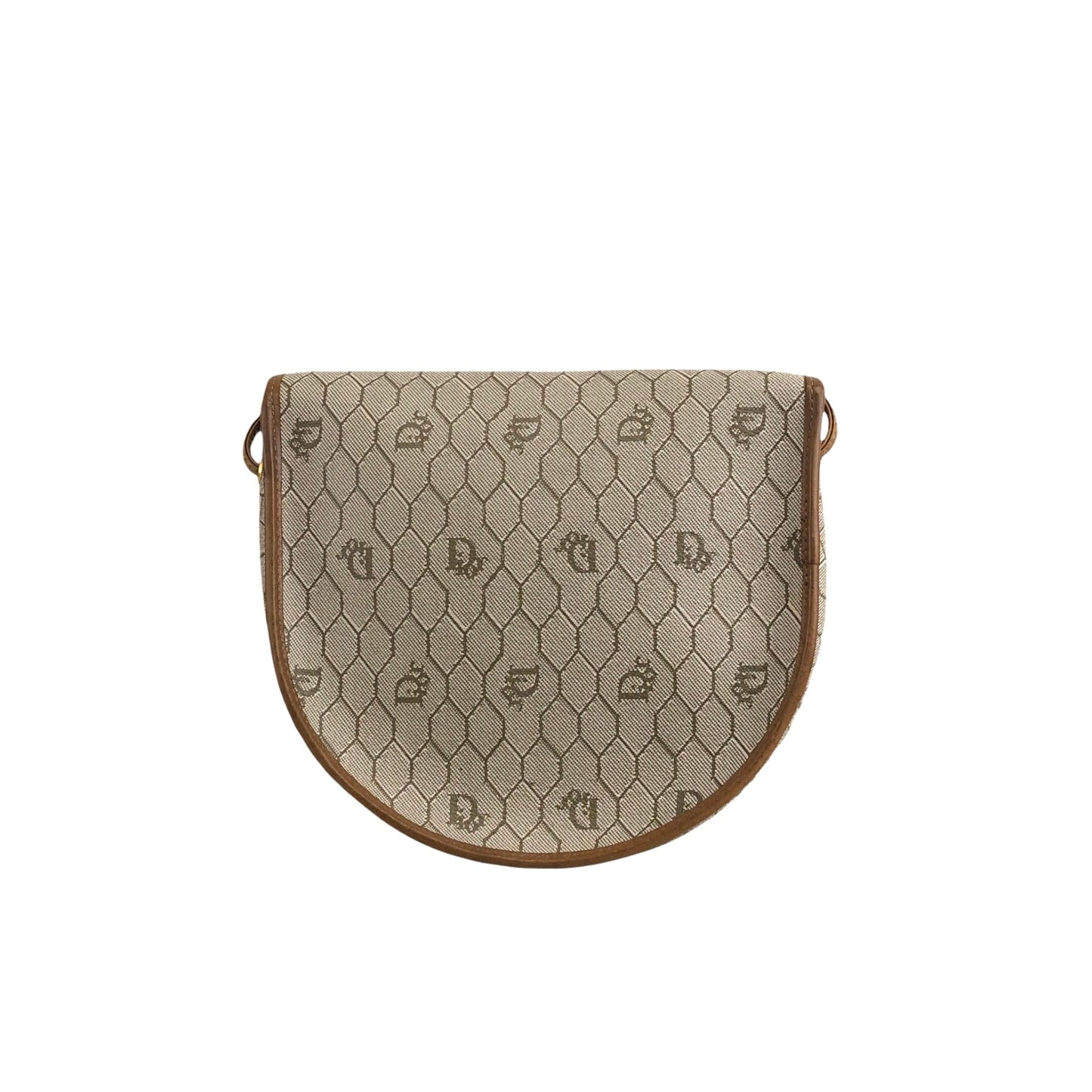 Christian Dior Honeycomb Pattern Shoulder bag Beige Vintage 6kz754
