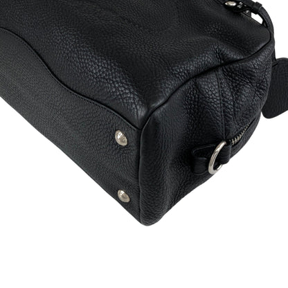 PRADA Logo Embossed Small Boston bag Handbag Black Vintage maefbu