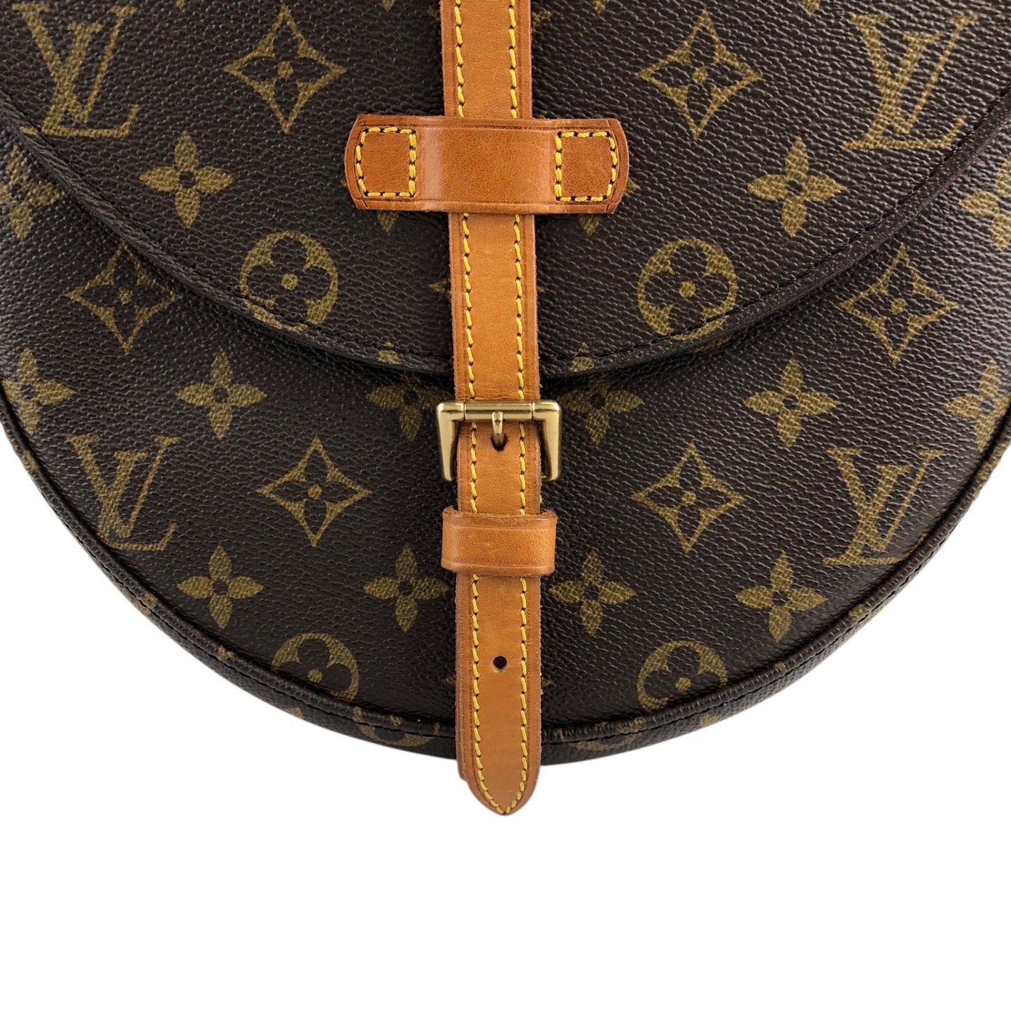 LOUIS VUITTON Monogram Front Buckle  Shoulder bag Brown Vintage u4si84