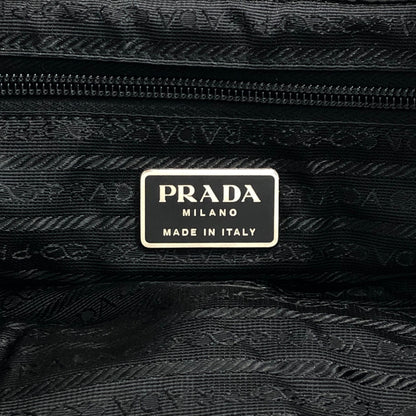 PRADA Tessuto Triangle Logo Front Buckle Backpack Black Vintage 554w4r
