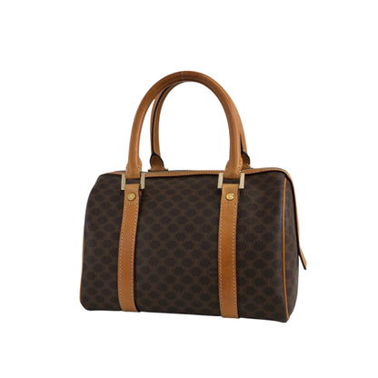 CELINE Macadam Small Boston bag Handbag Brown Vintage h2xbbg