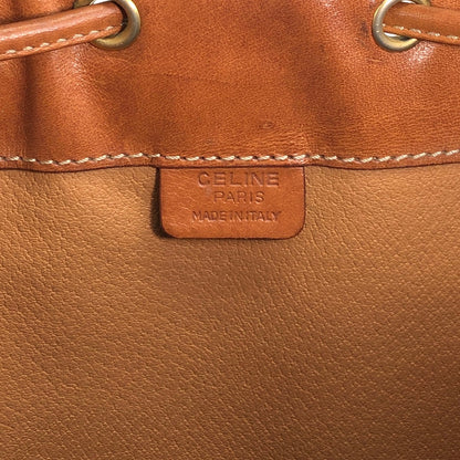 CELINE Macadam Blason Drawstring Shoulder bag Brown Vintage wc85jm
