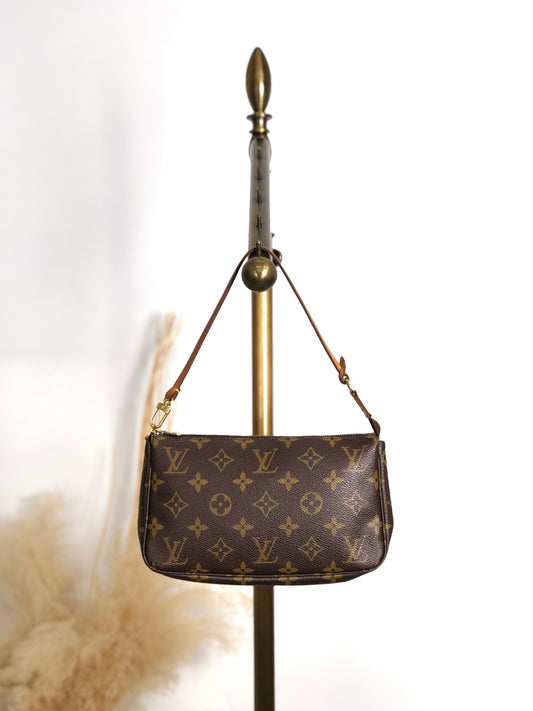 LOUIS VUITTON Monogram Small Handbag Brown M51980 Vintage 3w2pzj