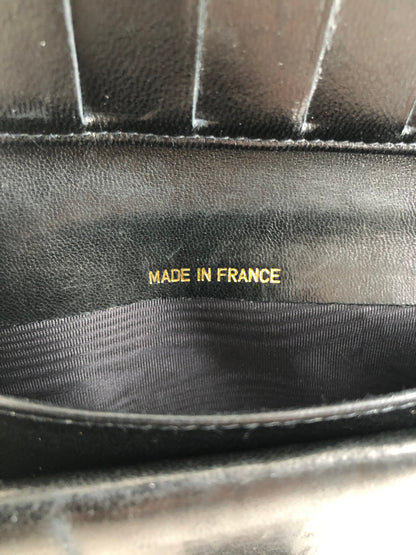 CHANEL Coco Mark Long Wallet Folded Wallet Black Vintage nd3dzs
