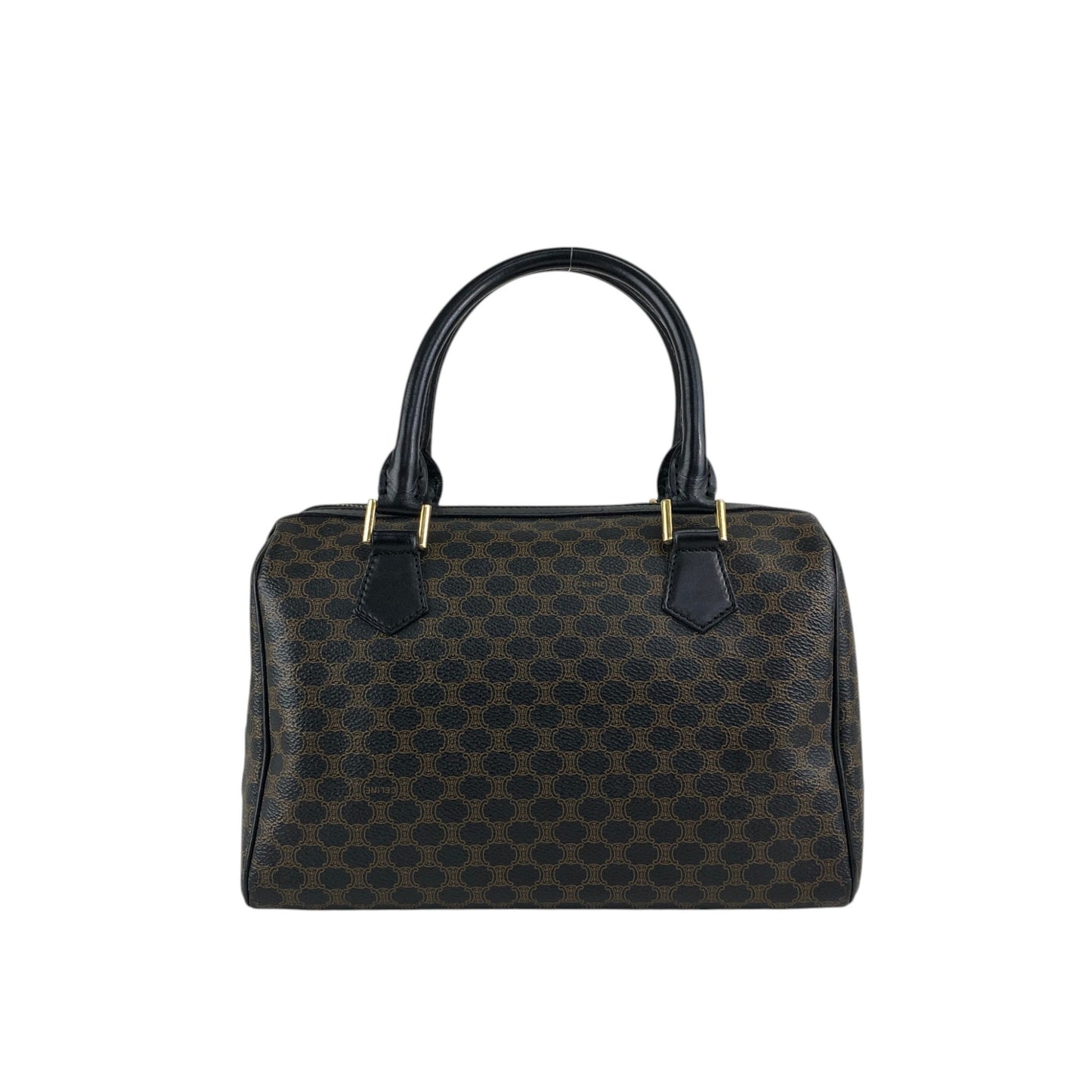 CELINE Macadam Blason Two-way Small Boston bag Shoulder bag Black Vintage d4zwjm