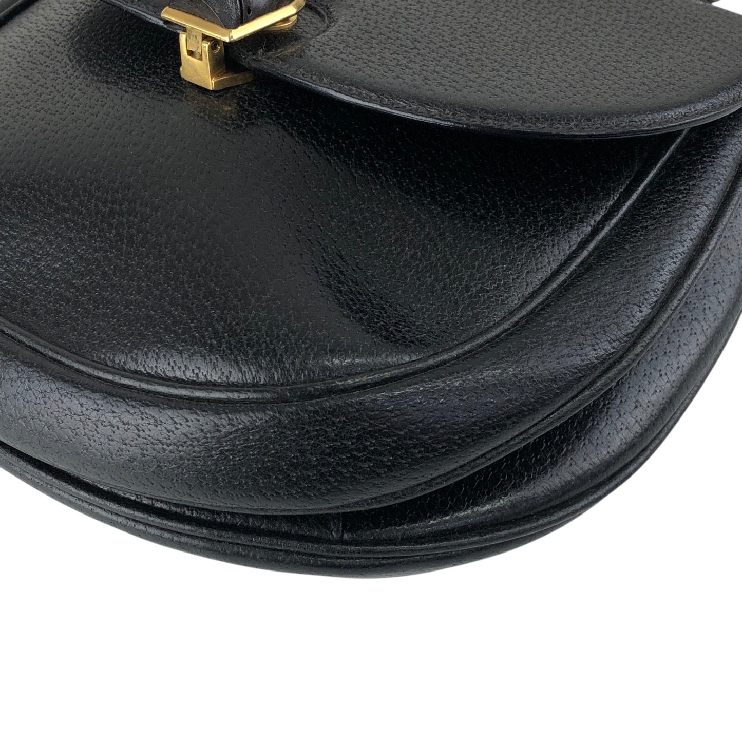 GUCCI Bamboo Shoulder bag Black Vintage g6iek4