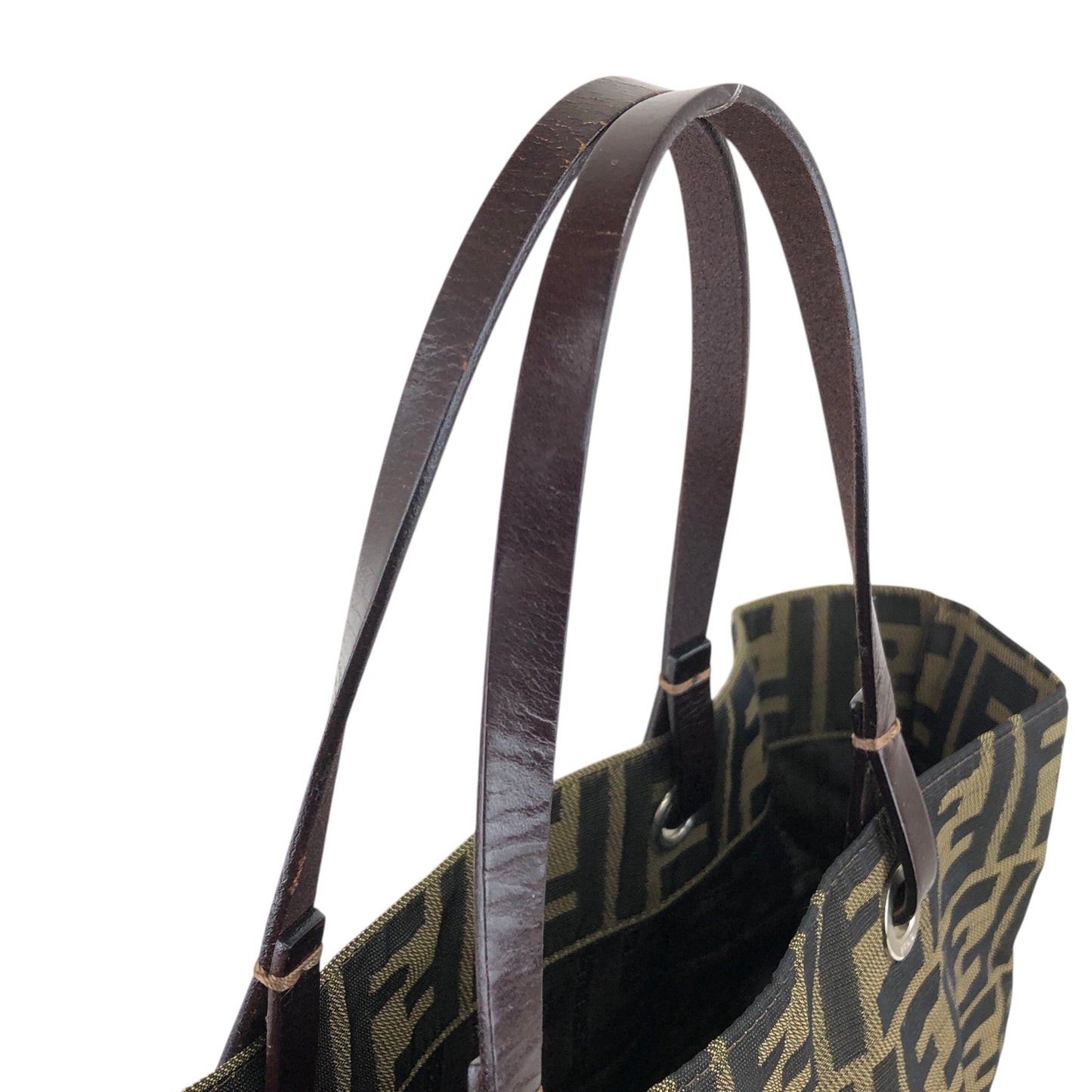 FENDI Zucca Handbag Totebag Brown Vintage fjksnk