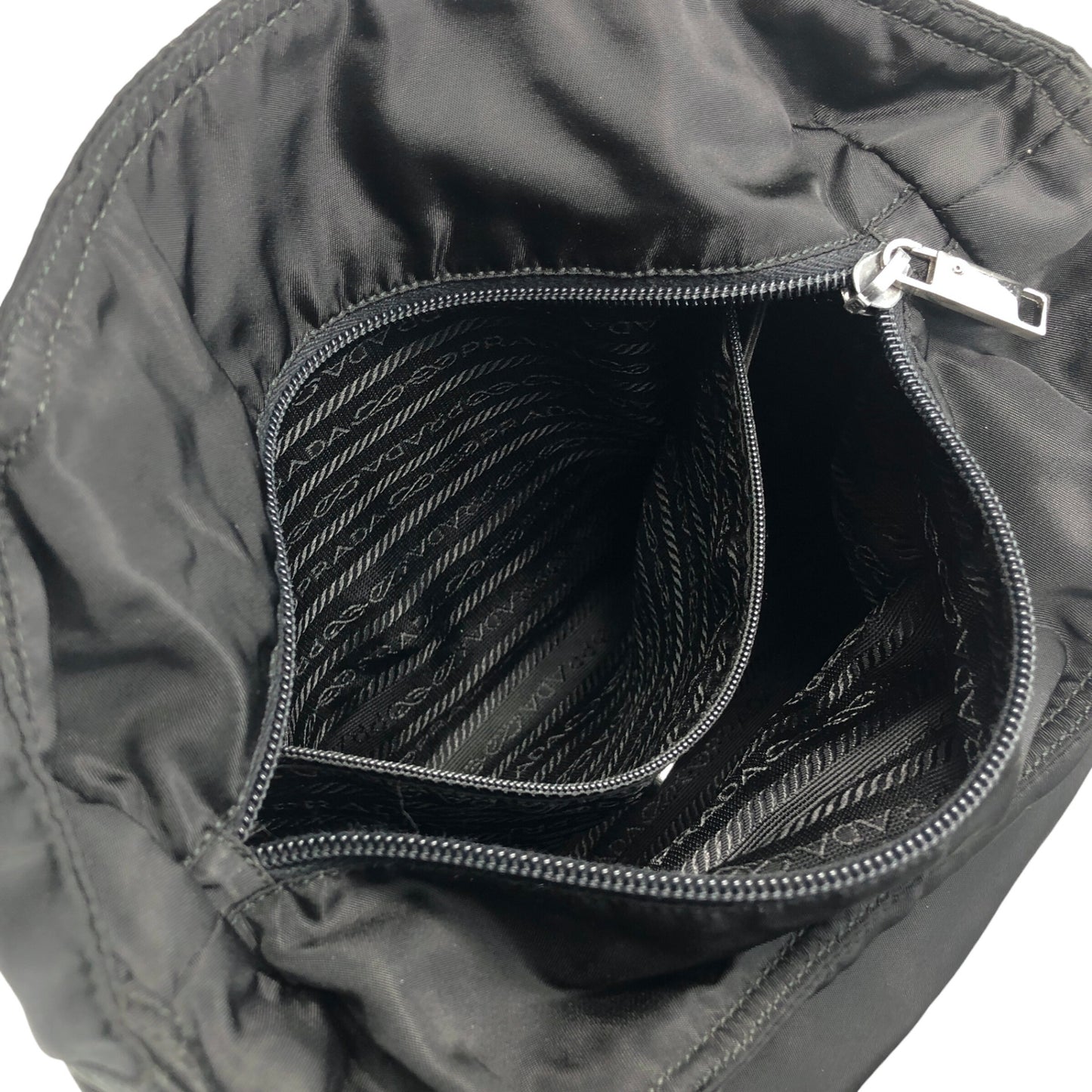 PRADA Tessuto Triangle Logo Totebag Black Vintage jztkxu