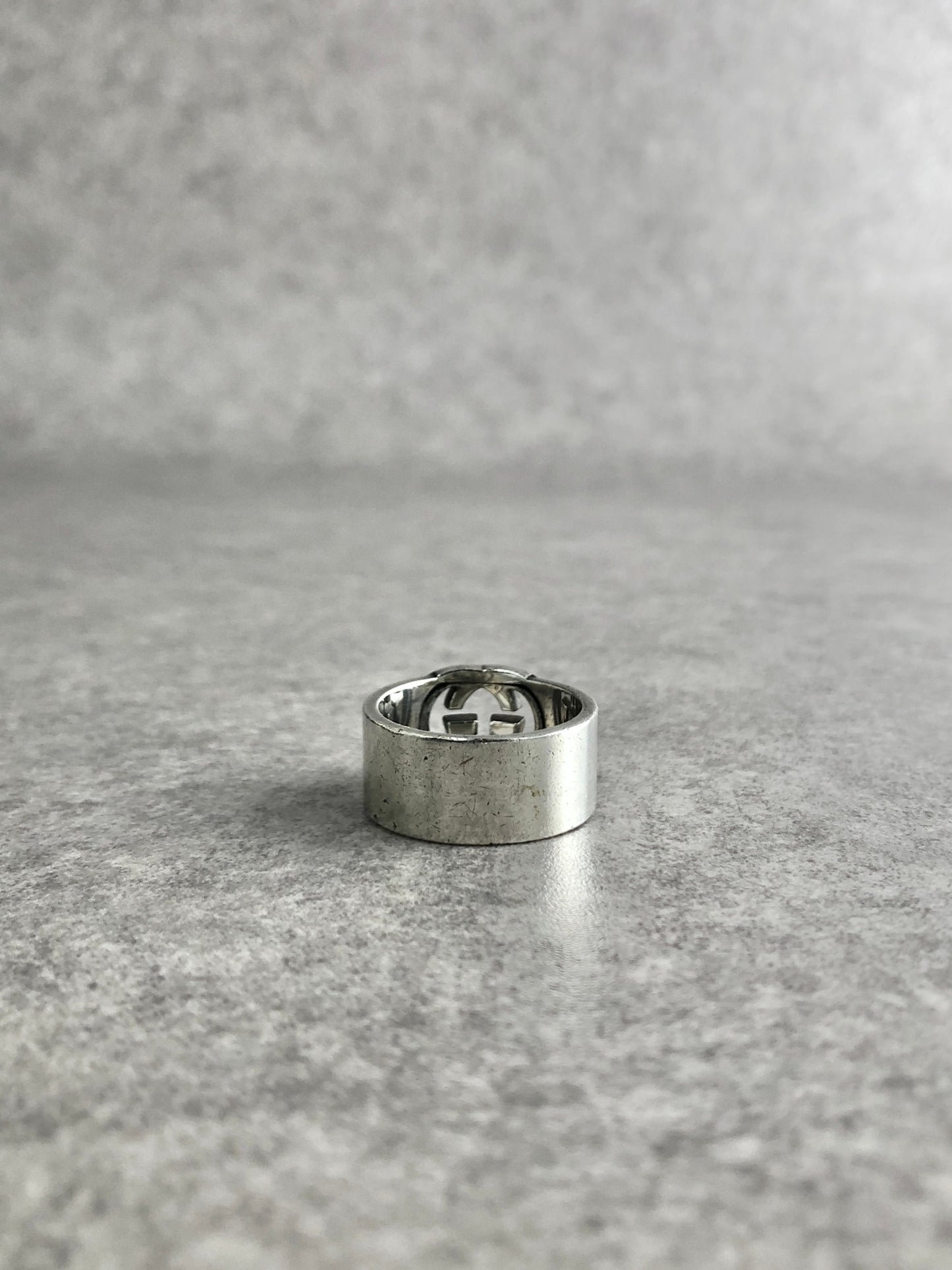 GUCCI Interlocking SILVER925 Ring Silver Vintage bcb788