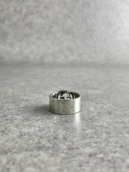 GUCCI Interlocking SILVER925 Ring Silver Vintage bcb788