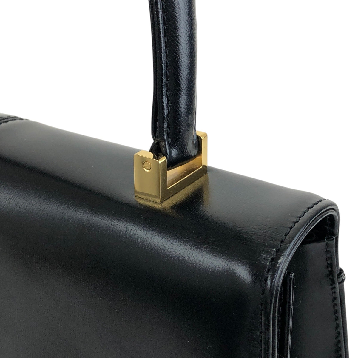 Yves Saint Laurent YSL Logo Top Handle Handbag Black Vintage m6kuvb