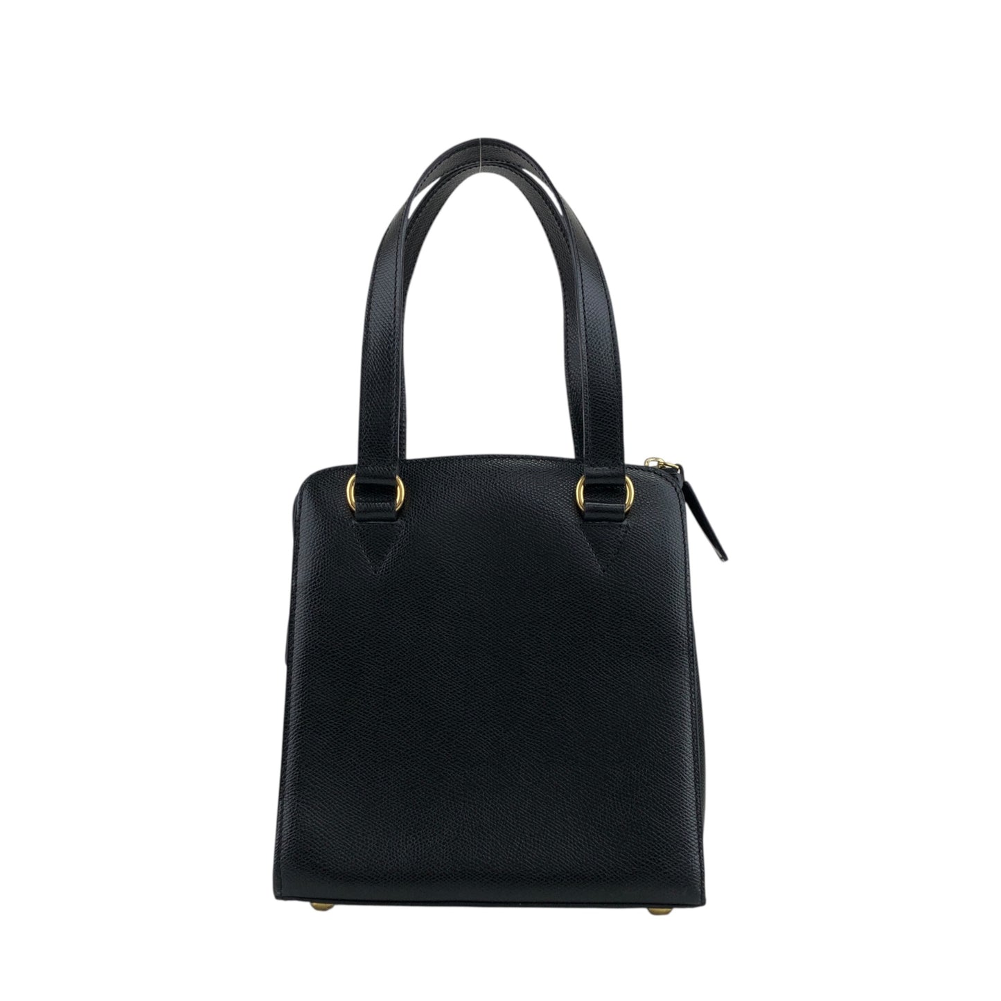 CELINE Turn Lock Handbag Black Vintage 6caidw