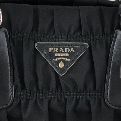 PRADA Tessuto Triangle Logo Two-way Handbag Shoulder bag Black Vintage kcds2w
