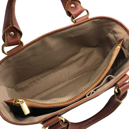 CELINE Macadam Canvas Leather Handbag Beige Vintage ybm6xd