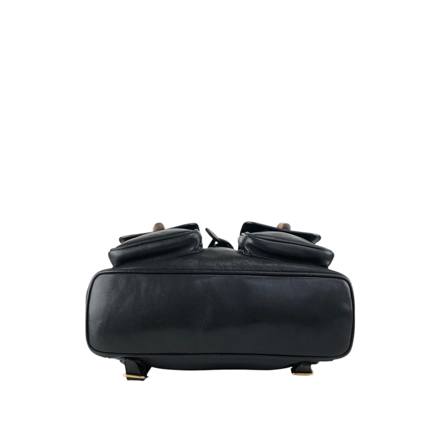 GUCCI Bamboo Double Pocket Backpack Black Vintage 3ug5ej