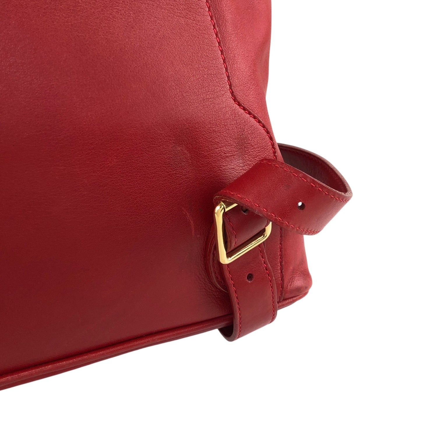 GUCCI Bamboo Double Pocket Backpack Red Vintage 3pzj72
