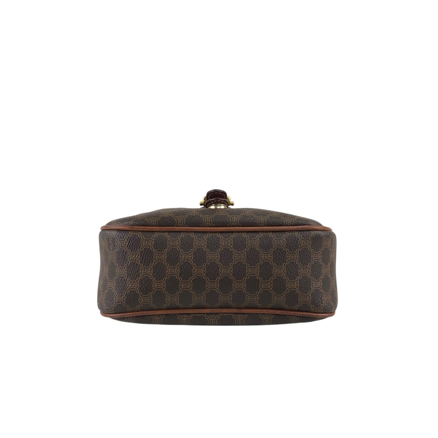 CELINE Macadam Blason Front Buckle Shoulder bag Brown Vintage baktxn