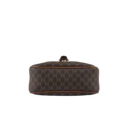 CELINE Macadam Blason Front Buckle Shoulder bag Brown Vintage baktxn