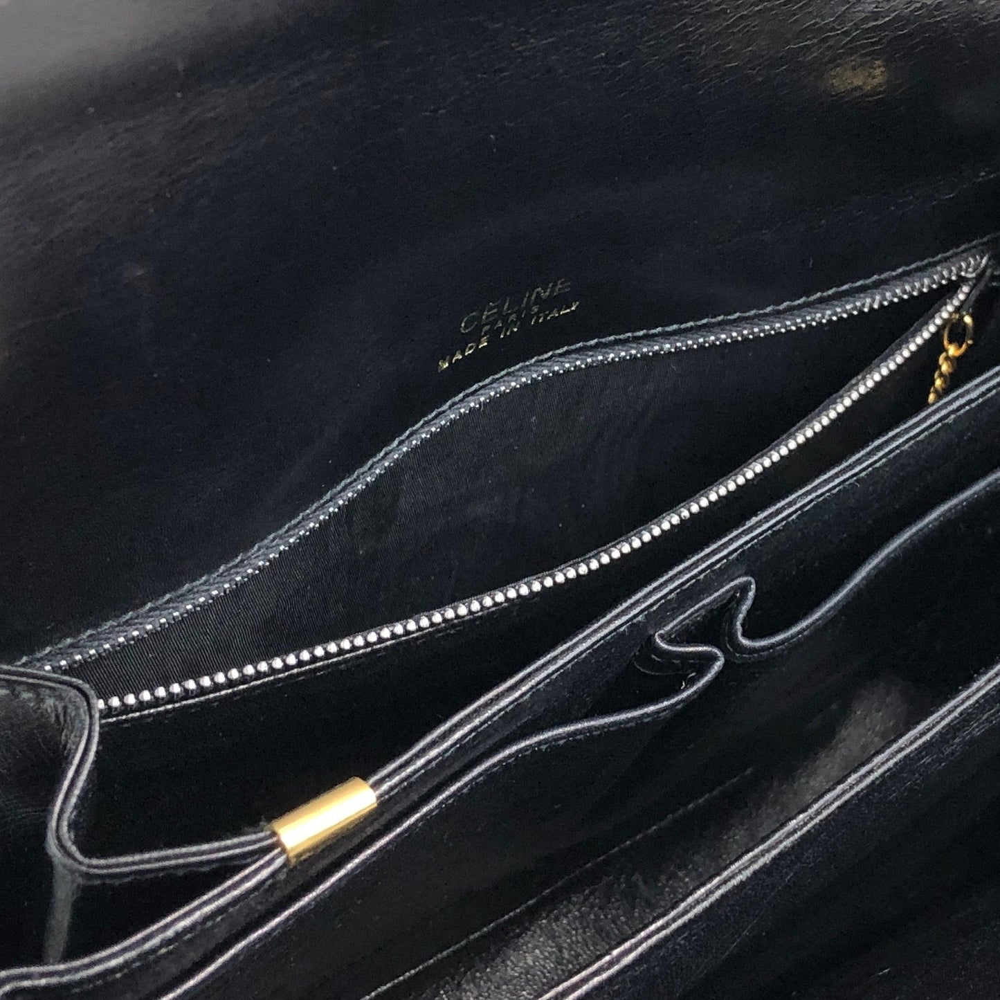 CELINE Triomphe Shoulder bag Black Vintage hvk6su